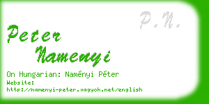 peter namenyi business card